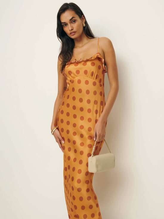 Reformation Dresses & Skirts - Reformation | Aribella 100% Silk Dress in Orange Crush